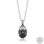 %title% - Swarovski Crystal Taşlı Oval Gümüş Kadın Kolye