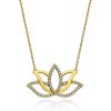 Gümüş Gold Lotus Çiçeği Kadın Kolye